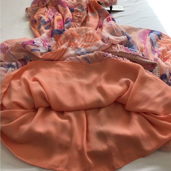 Hale Bob Orange Gianna Lace Insert Maxi Dress New Size Small - Picture 13 of 13